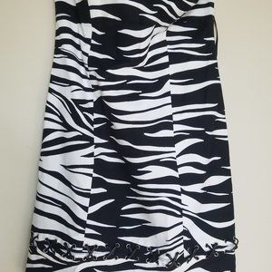 Michael Kors black and white zebra print sleeveles